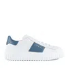 Hogan Sneakers H-stripes In White Leather With Blue Stripe In White
