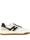 Hogan Leather Sneakers With Contrast Sole And Stitching In White