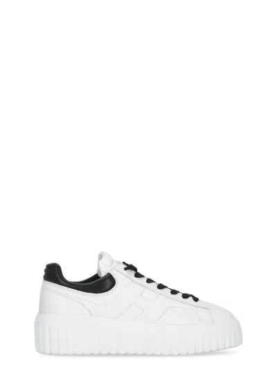 Hogan White H-stripes Raised Sole Sneakers