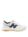 Hogan Lightweight Sneaker With Contrast Panel And Rubber Sole In White