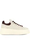 Hogan Low-top Sneakers With Rubber Sole And Platform In Neutral