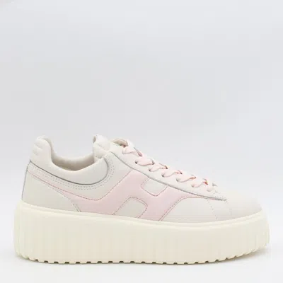 HOGAN HOGAN WHITE LEATHER H-STRIPES SNEAKERS