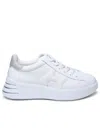 Hogan Minimalist White Leather Sneakers In White