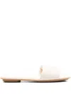 Hogan Leather Slide Shoes In White