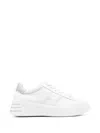 Hogan Leather Sneakers With Glittered Patch In White