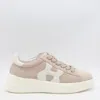 Hogan Low Top Sneakers With Rubber Sole And Suede Upper In Neutral
