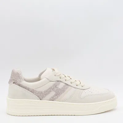 Hogan White Leather Sneakers
