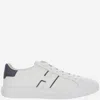 Hogan White Leather Sneakers With Logo Design And Rubber Sole