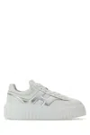 Hogan White Sneakers With Smooth Upper And Metallic Accent In White