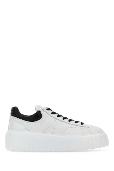 Hogan White Nappa Leather H Stripes Sneakers