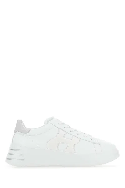 Hogan White Nappa Leather Rebel Sneakers