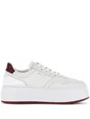 Hogan Skyscraper Platform Sneakers Featuring Perforated Detailing In White