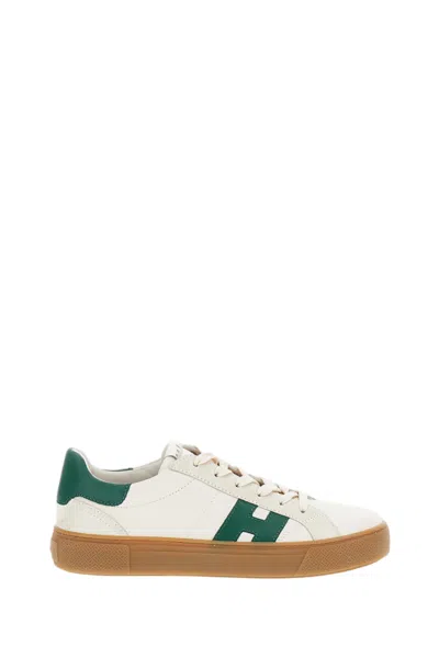 Hogan White Skater Nappa Suede Sneakers In Multi