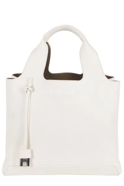 Hogan White Small Shopping Removable-strap Leather Tote Bag