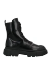 Hogan Glossy Black Ankle Boots With Lace-up Front And Chunky Sole In Black