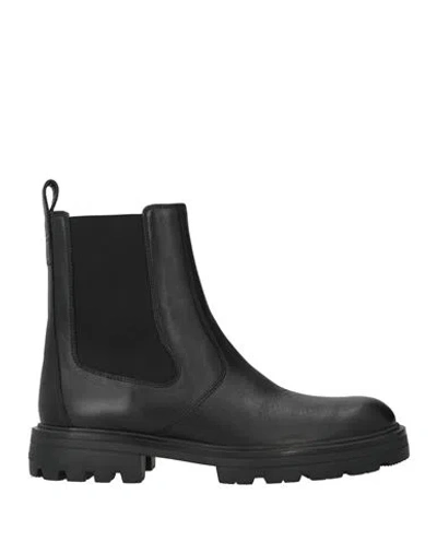 Hogan Woman Ankle Boots Black Size 12 Leather