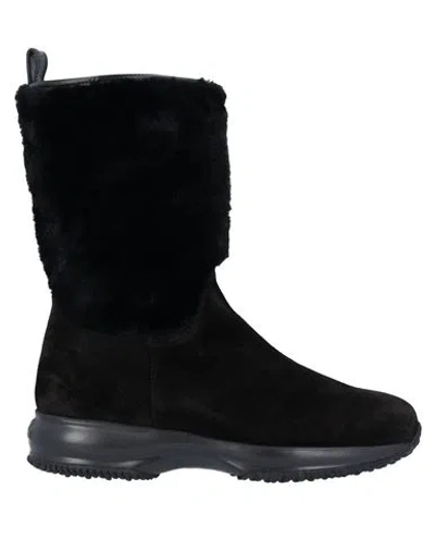 Hogan Faux-fur Suede Boots In Black