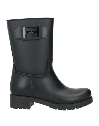 Hogan Woman Ankle Boots Black Size 6 Textile Fibers