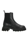 Hogan Woman Ankle Boots Black Size 7 Leather In Black