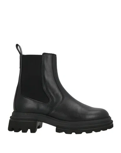 Hogan Woman Ankle Boots Black Size 7 Leather
