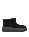 Hogan Ankle-high Minimalist Suede Shoes In Black
