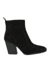 Hogan Woman Ankle Boots Black Size 8 Soft Leather In Black