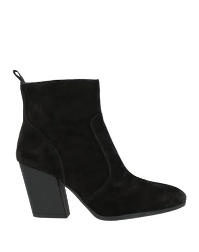Hogan Woman Ankle Boots Black Size 8 Soft Leather