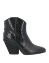 Hogan Woman Ankle Boots Black Size 10 Soft Leather