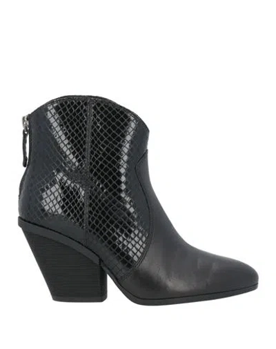 Hogan Woman Ankle Boots Black Size 10 Soft Leather