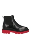 Hogan Woman Ankle Boots Black Size 8 Leather In Black