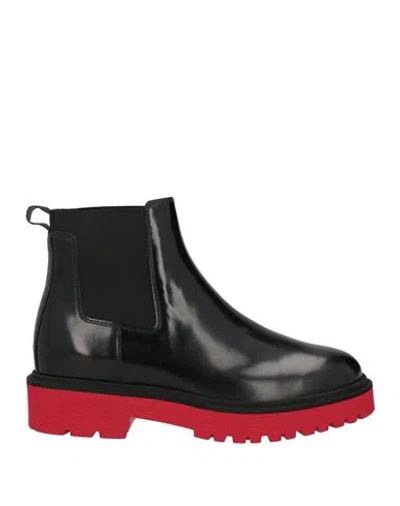 Hogan Woman Ankle Boots Black Size 8 Leather