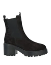 Hogan Woman Ankle Boots Black Size 8 Leather, Textile Fibers In Black