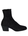 Hogan Woman Ankle Boots Black Size 8 Textile Fibers, Leather In Black