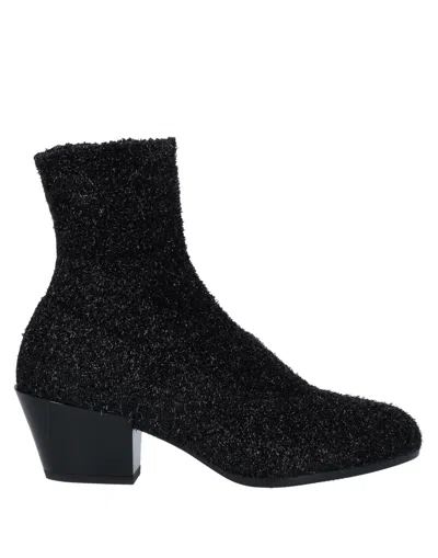 Hogan Woman Ankle Boots Black Size 8 Textile Fibers, Leather