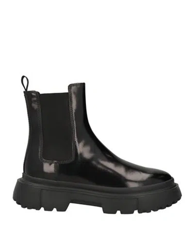 Hogan Woman Ankle Boots Black Size 6.5 Leather
