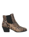 Hogan Woman Ankle Boots Camel Size 6 Soft Leather In Beige