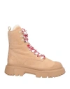 Hogan Woman Ankle Boots Camel Size 7.5 Leather In Neutral