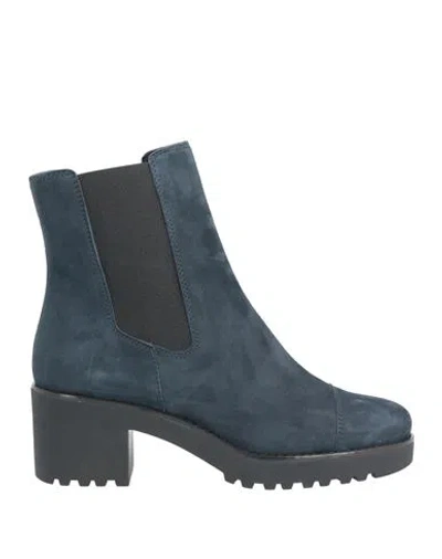 Hogan Woman Ankle Boots Midnight Blue Size 10 Soft Leather