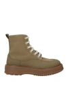 Hogan Woman Ankle Boots Military Green Size 8 Textile Fibers