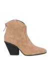 Hogan Woman Ankle Boots Sand Size 5.5 Leather In Beige