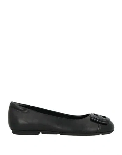 Hogan Woman Ballet Flats Black Size 6 Leather