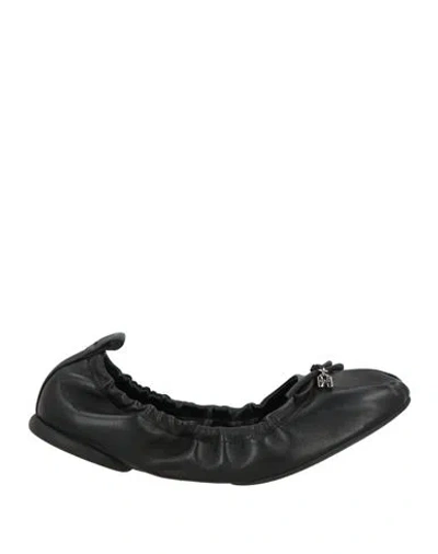 Hogan Woman Ballet Flats Black Size 6 Leather In Multi