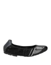 Hogan Woman Ballet Flats Black Size 7 Textile Fibers, Leather In Black