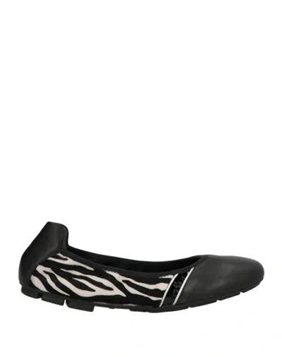 Hogan Woman Ballet Flats Black Size 8 Leather