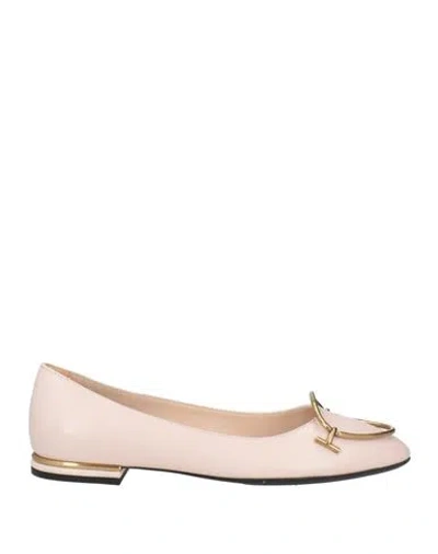 Hogan Woman Ballet Flats Light Pink Size 8 Leather