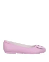 Hogan Woman Ballet Flats Lilac Size 8 Leather In Purple
