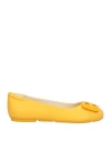 Hogan Woman Ballet Flats Marigold Size 8 Leather In Yellow