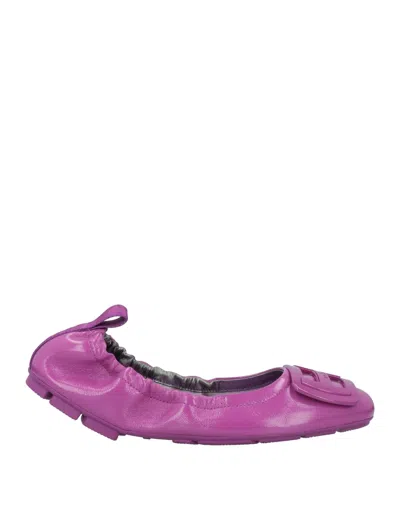 Hogan Ballet Flats In Purple