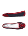 Hogan Woman Ballet Flats Midnight Blue Size 8 Textile Fibers, Leather In Blue