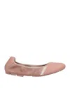 HOGAN HOGAN WOMAN BALLET FLATS PASTEL PINK SIZE 6 SOFT LEATHER